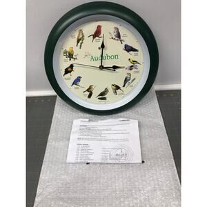 Audubon Singing Bird Wall Clock 13" New Open box